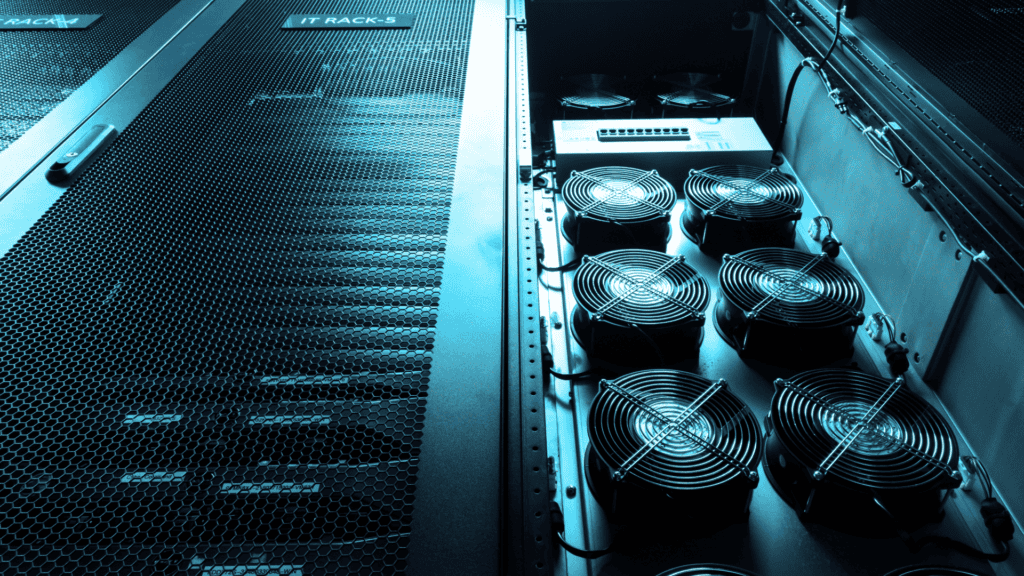 cooling fans inside a server rack